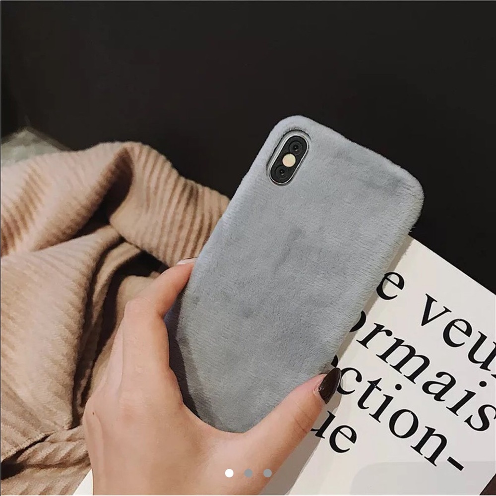 Simple Basic Fur Gray Warm Fuzzy Iphone Case